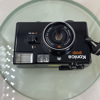 Konica Pop Compact 35mm film Camera with Case Vintage Rare Tested Working #5668