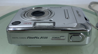 Fujifilm FinePix Digital Camera A500 5.1MP SILVER NOCARD NO CHARGER TESTED - 5757