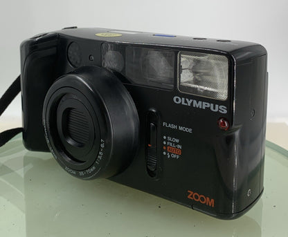OLYMPUS AZ-1 ZOOM 35mm FILM POINT AND SHOOT CAMERA WITH COVER TESTED - 3422