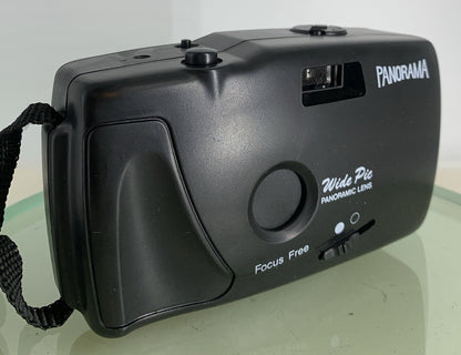 Panorama Wide Pic 35mm Film Point and Shoot FILM Camera BLACK TESTED - 8450