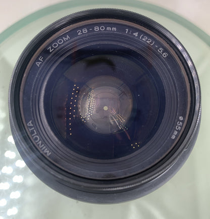 MINOLTA AF Zoom Macro 28-80mm 28 80 mm 5.6 Lens BLACK PERFECTLY TESTED - 7370