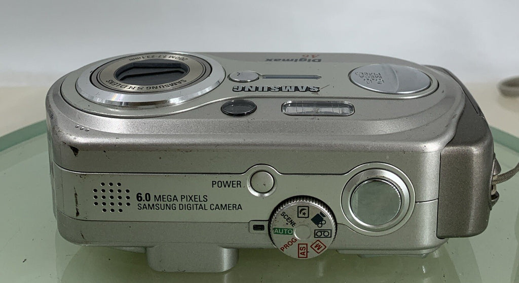 Samsung DIGIMAX COMPACT DIGITAL CAMERA A6 NOCARD NO CHARGER SILVER TESTED - 5507