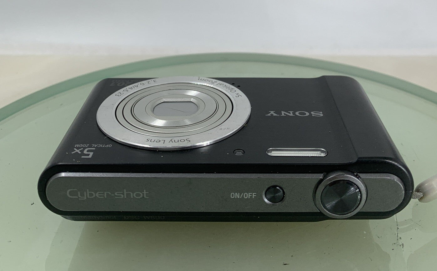 Sony Cybershot DSC-W800 COMPACT DIGITAL CAMERA BLACK + WIRE+ COVER TESTED - 1567