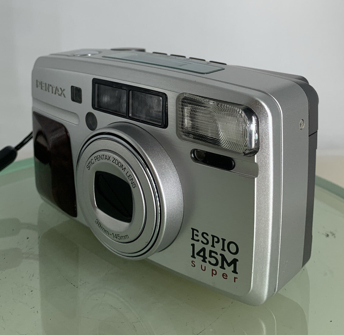 Pentax Espio 145M SUPER SILVER POINT AND SHOOT FILM CAMERA+COVER+BOOK-TESTED-8492