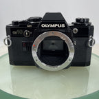 SERVICED OLYMPUS OM-10 BLACK + OLYMPUS OM 28MM F2.8 LENS 35MM SLR CAMERA #9172