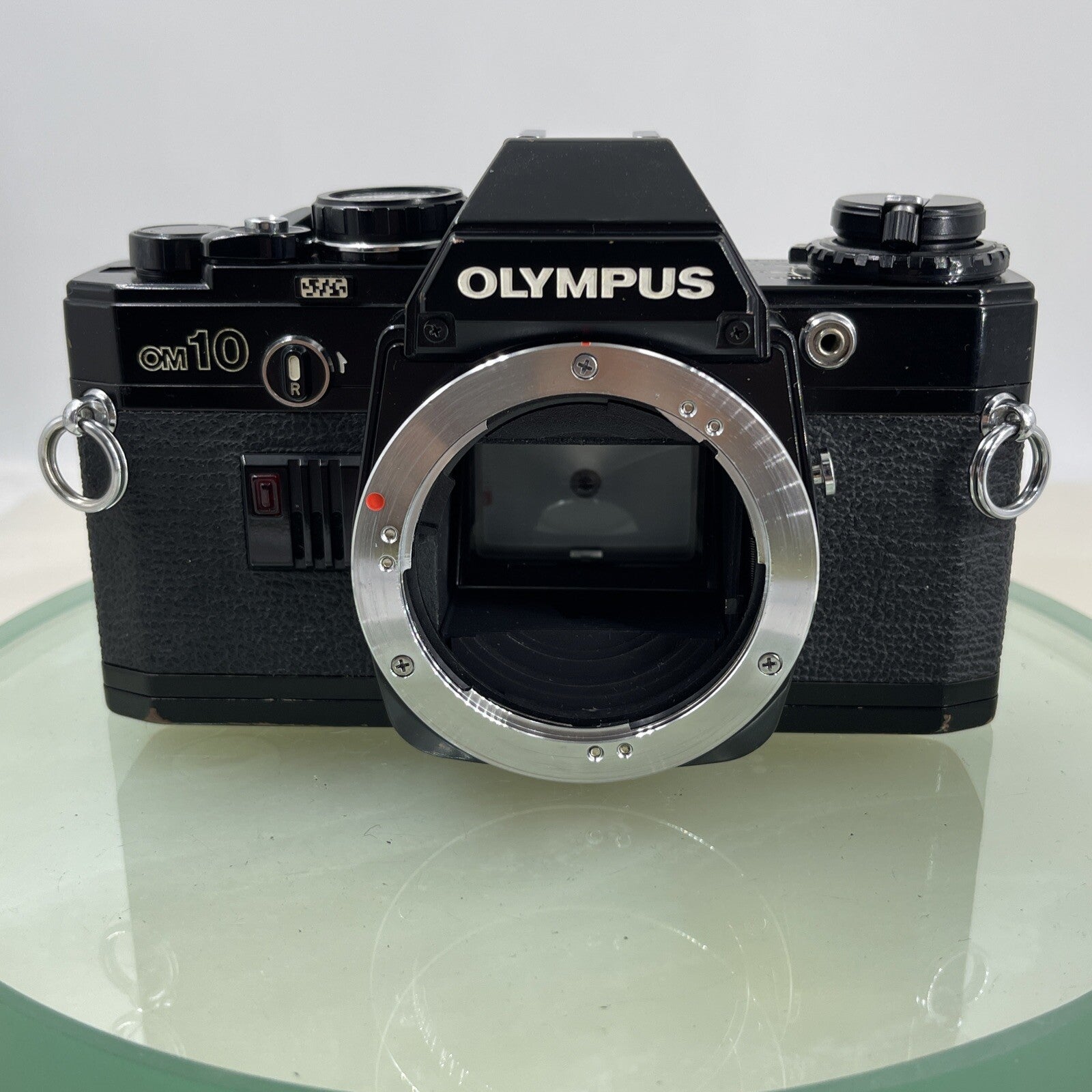 SERVICED OLYMPUS OM-10 BLACK + OLYMPUS OM 28MM F2.8 LENS 35MM SLR CAMERA #9172