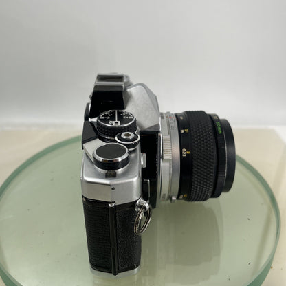Olympus OM-2 35mm SLR camera body & Hotshoe 2 50mm 1:3.5 Silver Nose TESTED #8859