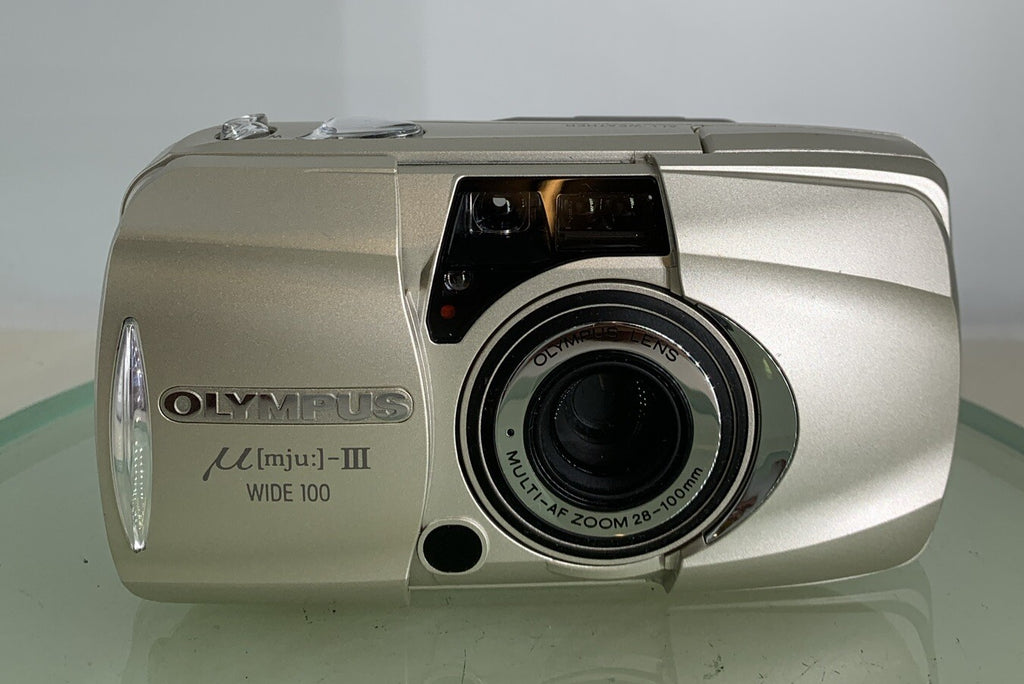 Olympus µmju:-III Zoom Wide 100 - 35mm Compact Film Camera Silver Point & Shoot1