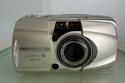 Olympus µmju:-III Zoom Wide 100 - 35mm Compact Film Camera Silver Point & Shoot1