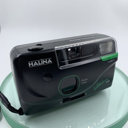 Vintage Halina Vision 35mm XM Auto Flash&Focus Compact Camera w/Case#TESTED#9151