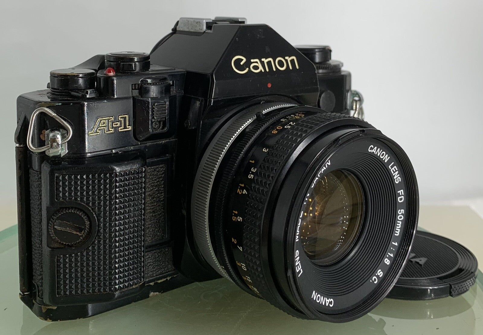 BEAUTIFUL Canon A-1 35mm SLR Camera Body+ FD 50mm f/1.8 FULLY WORKING #1700