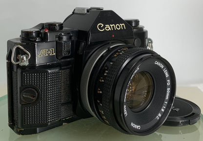 BEAUTIFUL Canon A-1 35mm SLR Camera Body+ FD 50mm f/1.8 FULLY WORKING #1700