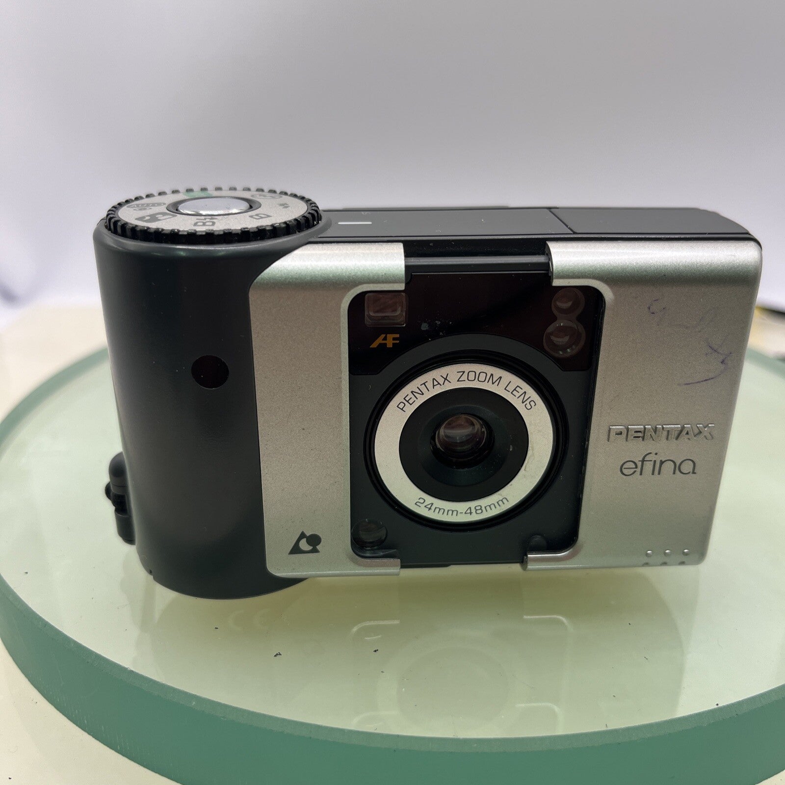 Pentax Efina PQI IX Vintage Retro APS Film Camera Silver TESTED #1677