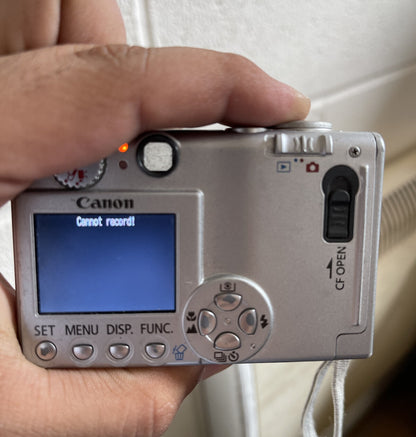 Canon IXUS 400 4.0 Mega Pixels PC1038 Silver Lens Error Nocharger Nobattery #54411