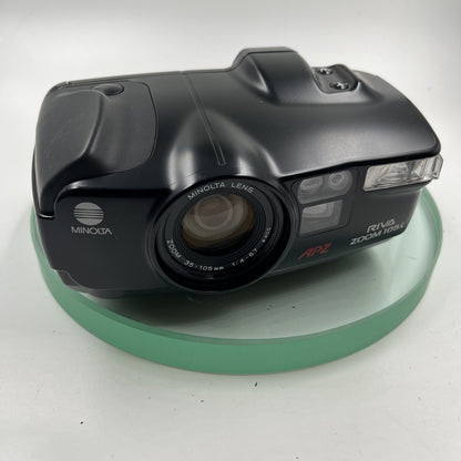 Minolta Riva Zoom 105i 35mm Zoom Film Camera with case, VGC# TEDTES # 8797