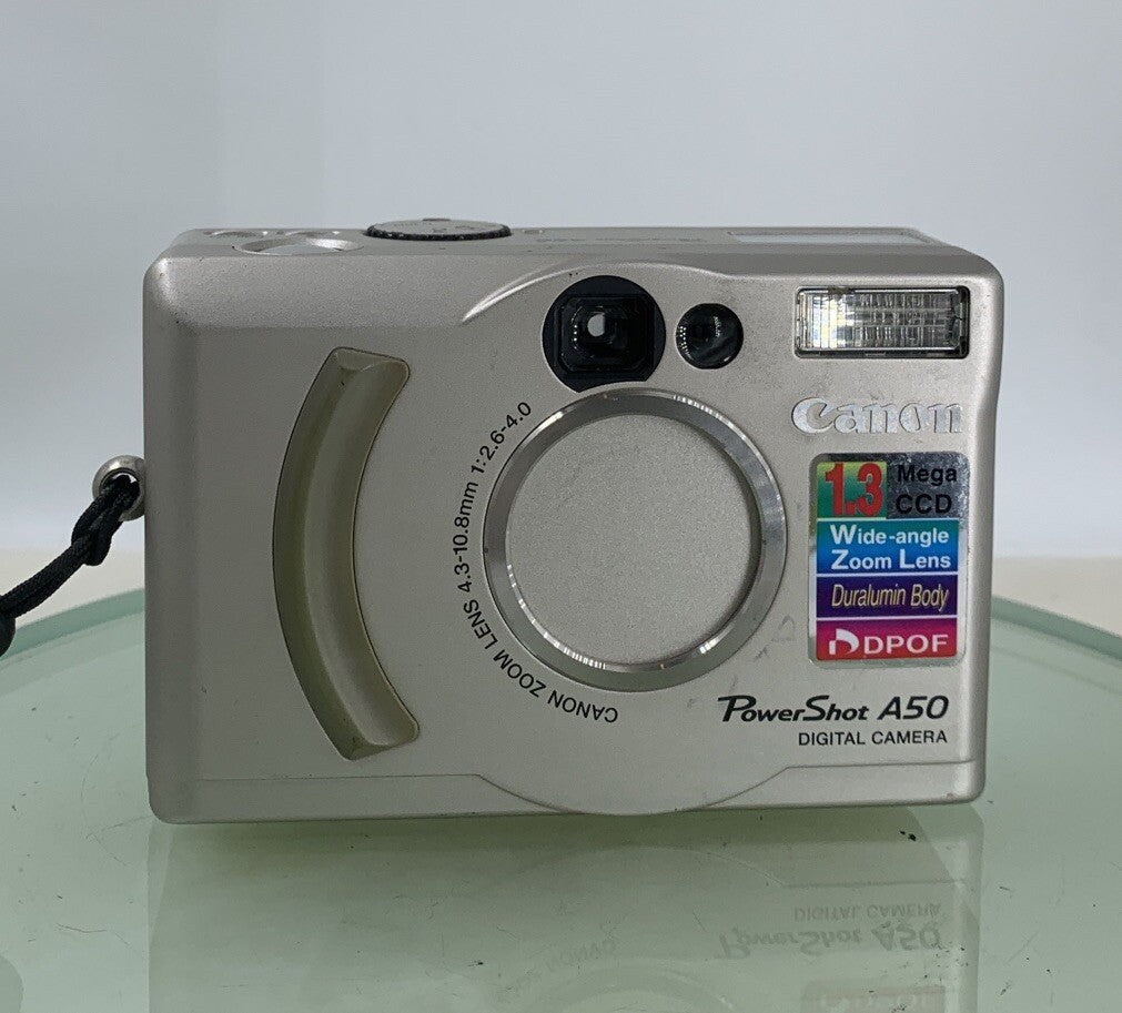 CANON DIGITAL CAMERA PowerShot A50 SILVER- WITH CHARGER - TESTED - 9672