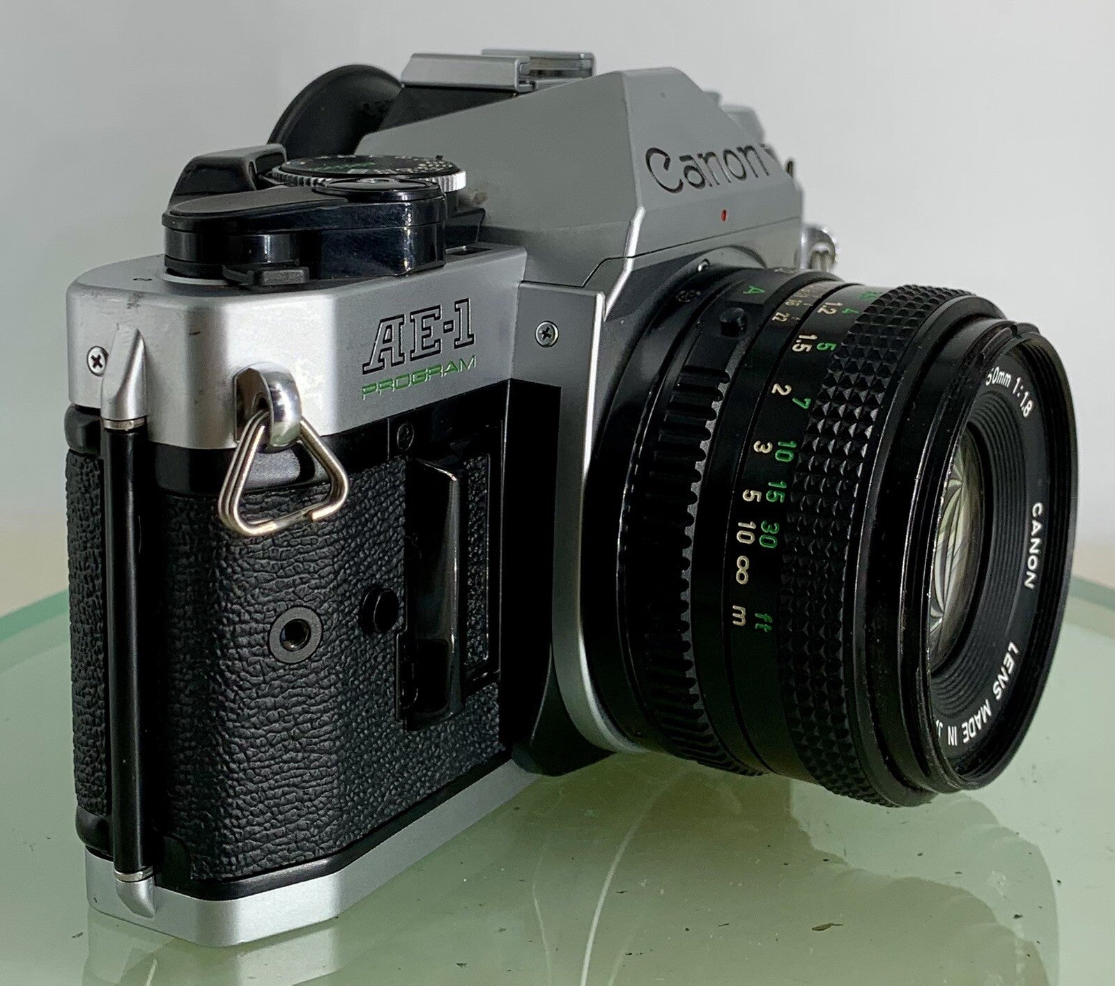 Canon AE-1 Program 35mm SLR Film Manual Camera + Canon 50mm F/1.8 FD Lens +# 2002