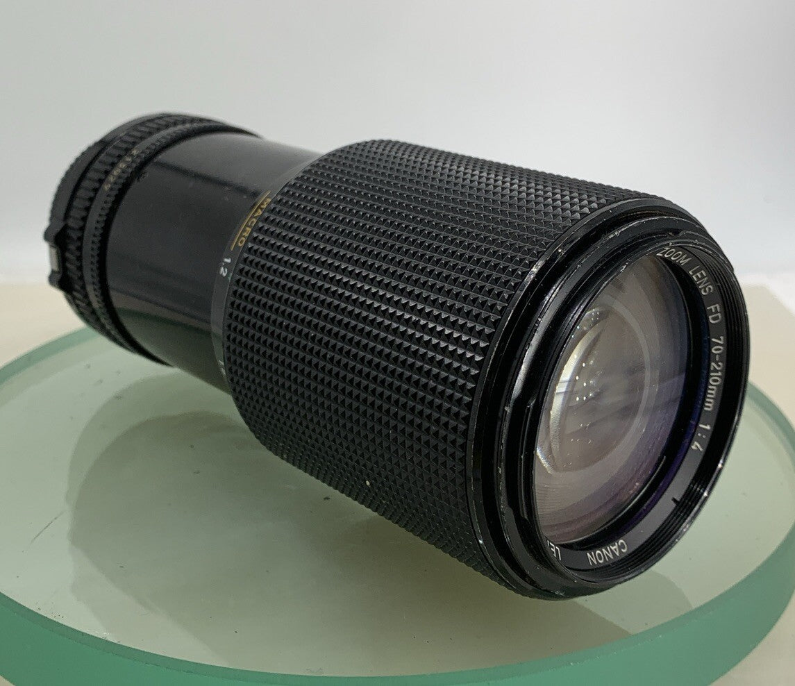 Canon MACRO ZOM LENS FD 70-210mm 1:4 4 OVP BLACK GOOD CONDITION TESTED - 7273