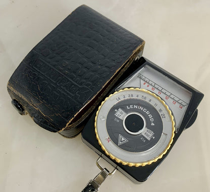 Leningrad 4 Exposure Light Meter + Case & Opal Panel For Vintage Camera - 5570
