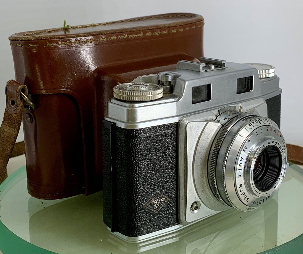 Vintage Agfa Super Silette 35MM Camera With A Potar 1:3.5 45mm Lens + Case - 3030