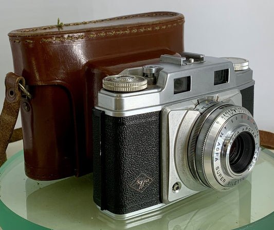 Vintage Agfa Super Silette 35MM Camera With A Potar 1:3.5 45mm Lens + Case - 3030
