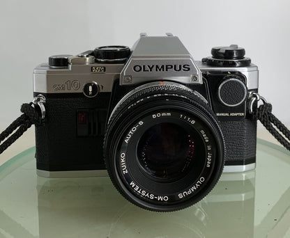 Olympus OM10 35mm Film SLR Manual Camera +Olympus 50/1.8 MC Zuiko Lens TESTED4951