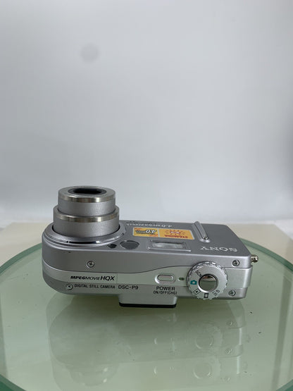 Sony Cybershot DSC-P9 4MP Digital Camera SILVER + CHARGER + WIRE TESTED - 6836