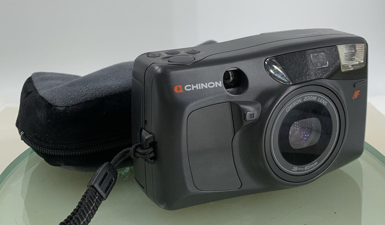 Chinon POCKET Zoom POINT AND SHOOT FILM CAMERA GREY WITH COVER TESTED - 8440