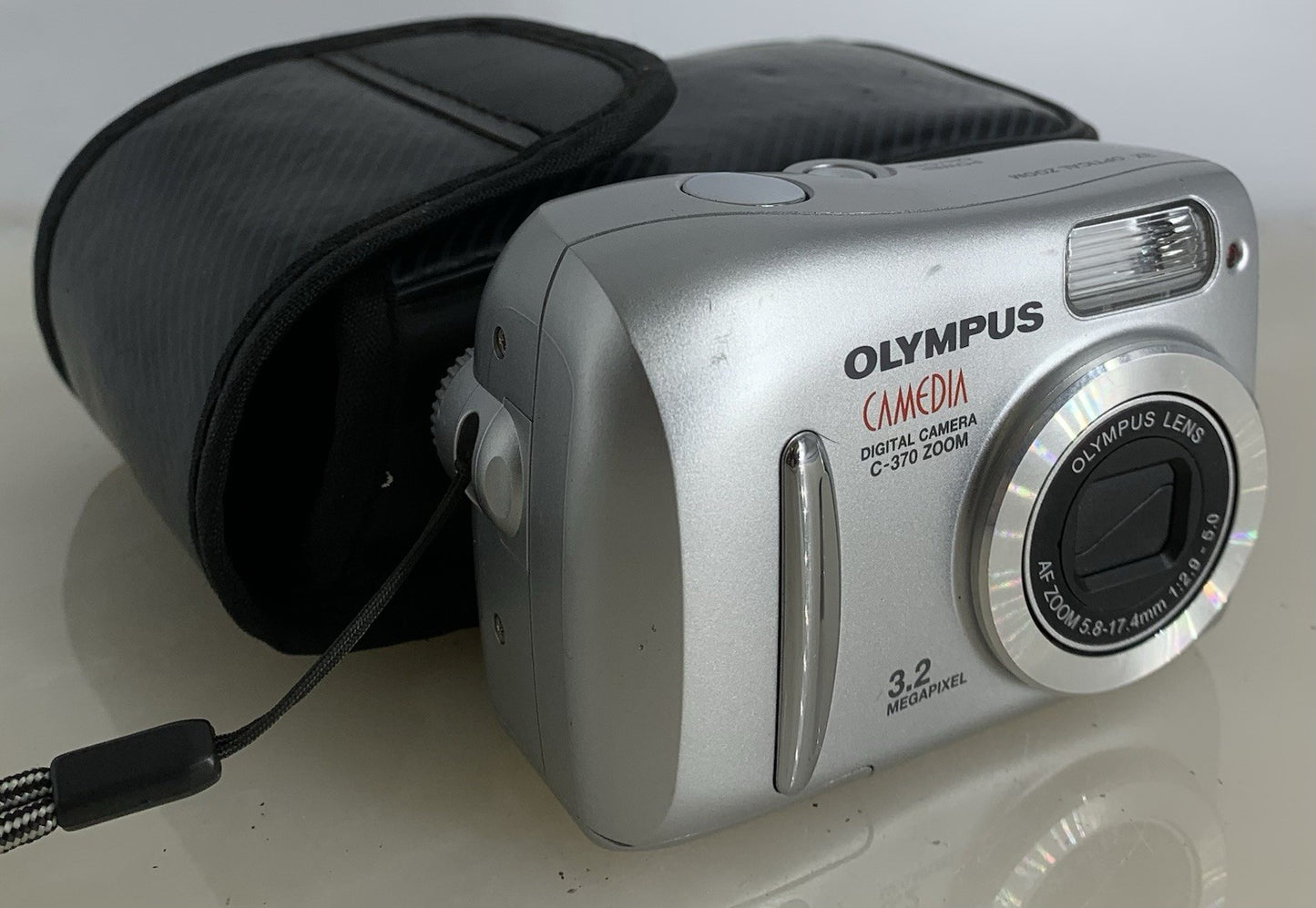 Olympus Camedia C-370 Zoom 3.2MP Digital Camera-Silver-Case-Tested#1250