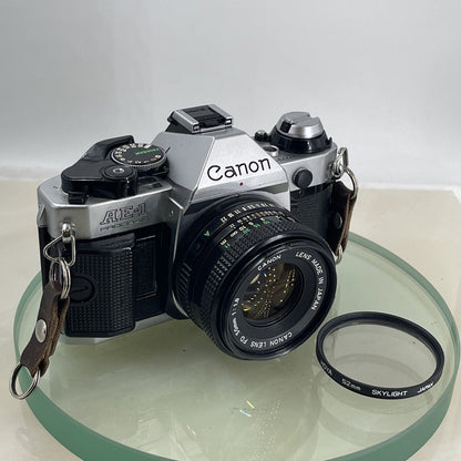 Canon AE-1 Program 35mm SLR Film Manual Camera + Canon 50mm F/1.8 FD Lens +# 4761