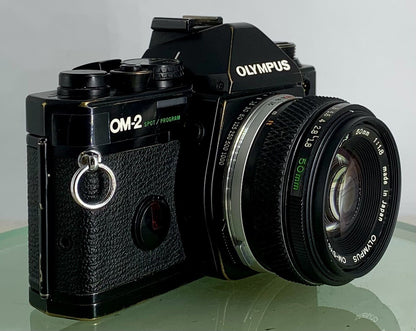 Olympus OM-2 Spot / Program SLR Camera+Olympus Zuiko  50mm f1.8 TESTED+ BOOK#3552