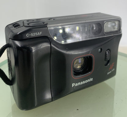Panasonic C-525AF 35mm Film Point and Shoot Camera Black Tested - 3190