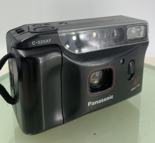 Panasonic C-525AF 35mm Film Point and Shoot Camera Black Tested - 3190
