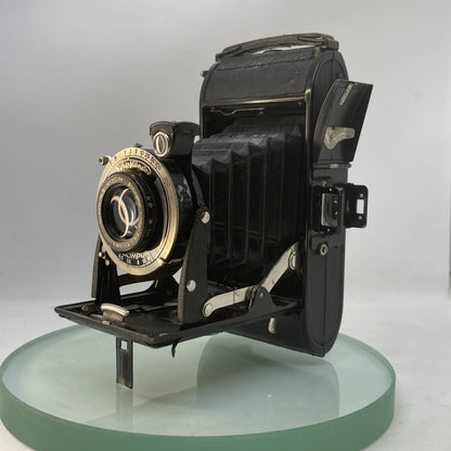 VOIGTLANDER BESSA 1937-42 BLACK FOLDING CAMERA, COMPUR SHUTTER, VOIGTAR 11CM 3662
