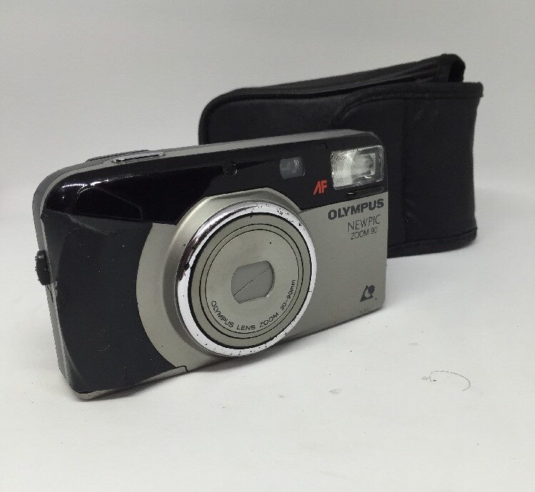 OLYMPUS NEWPIC ZOOM 90 QUARTZ DATE APS FILM CAMERA TESTED + CASE  #2885