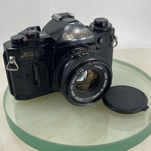 BEAUTIFUL Canon A-1 35mm SLR Camera Body+ FD 50mm f/1.8 FULLY WORKING #7410
