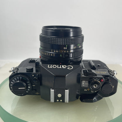 BEAUTIFUL Canon A-1 35mm SLR Camera Body+ FD 50mm f/1.8 FULLY WORKING #6216