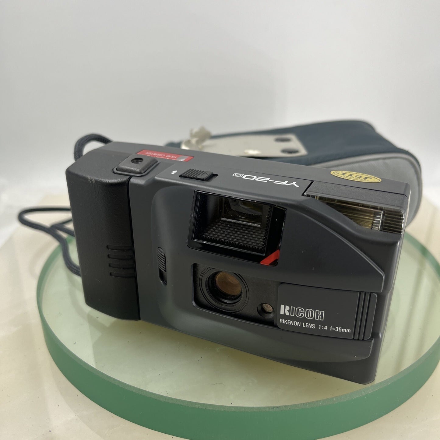RICOH YF-20D 35MM FILM CAMERA, RIKENON 1:4 F=35mm LENS + CASE, TESTED  #4202
