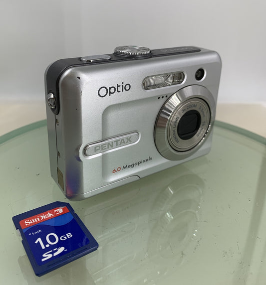 Pentax Optio E20 6mp Digital Film Camera With Case & 1.0GB SD Card Tested - 5920