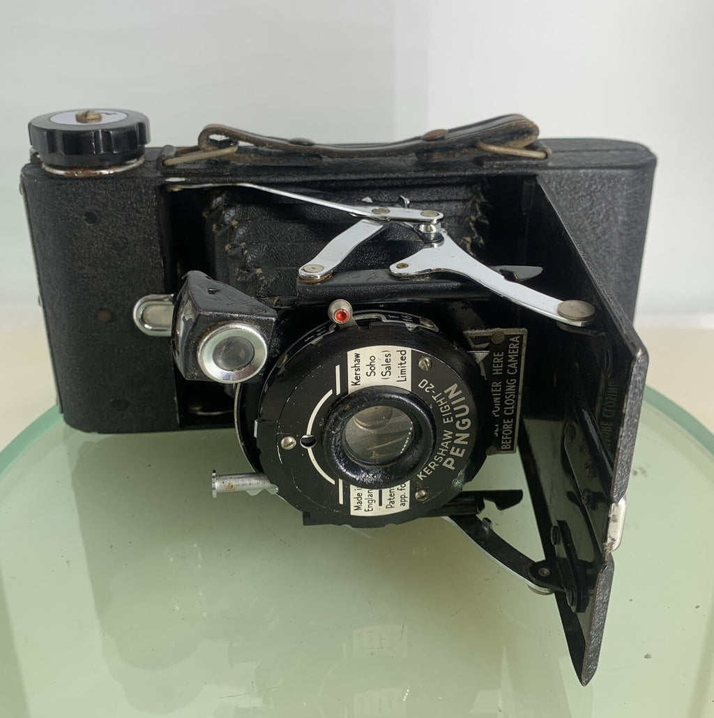 Kershaw Eight-20 Penguin Vintage 1940s Folding Film Camera BLACK TESTED - 8227