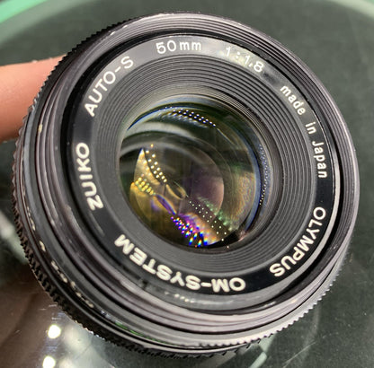 {SERVICED} Olympus OM F.Zuiko 50mm f/1.8 Auto-S Lens Mint & Working Great#00070