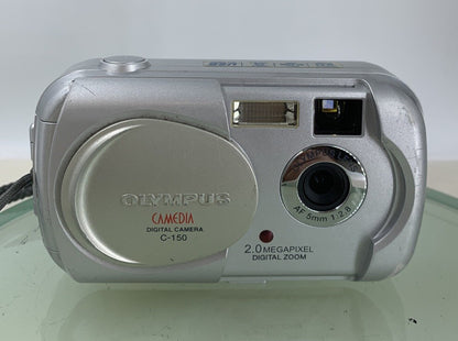 Olympus Camedia C-150 2.0MP-COMPACT DIGITAL CAMERA SILVER  - TESTED - 2411