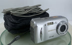 Olympus FE-120 6MP COMPACT DIGITAL CAMERA SILVER WITH COVER + WIRE TESTED - 460