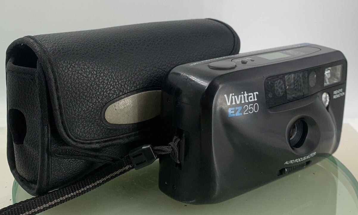 Vintage Vivitar EZ250 35mm Compact POINT AND SHOOT Camera with Case TESTED - 2130