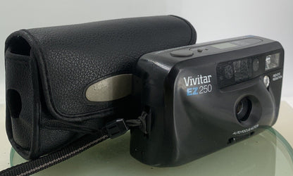 Vintage Vivitar EZ250 35mm Compact POINT AND SHOOT Camera with Case TESTED - 2130