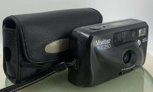 Vintage Vivitar EZ250 35mm Compact POINT AND SHOOT Camera with Case TESTED - 2130