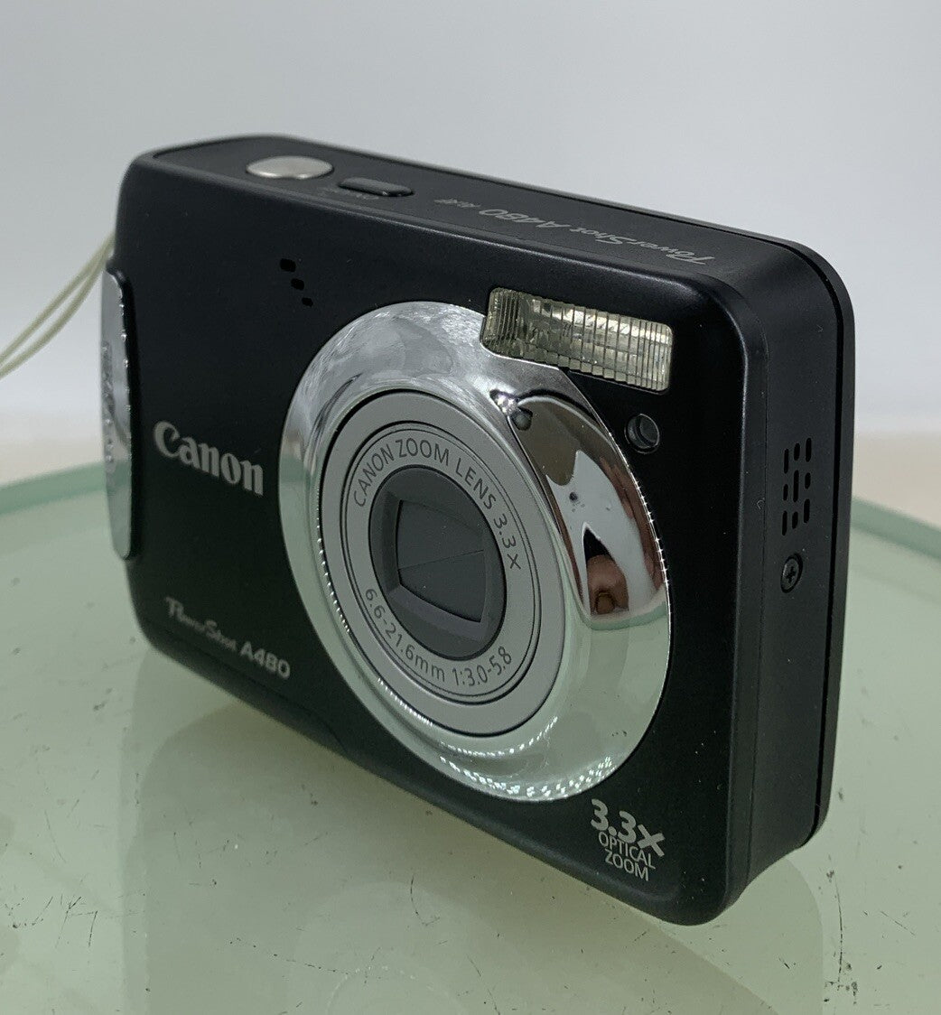 Canon PowerShot A480 10.0MP Digital Camera BLACK NO CHARGER NO CARD TESTED - 1592