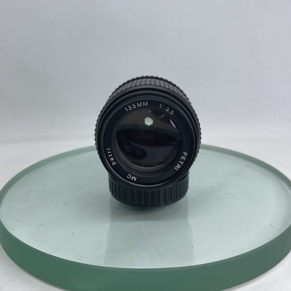 Pentax K mount fit Petri 135mm 1:3.5 prime lens, fits PK camera mount + Case 2241