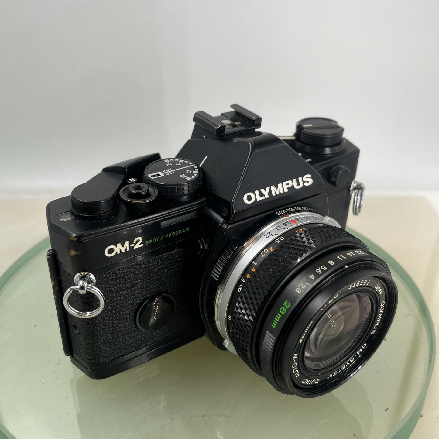 Olympus OM-2 Spot / Program SLR Camera+Olympus Zuiko  28mm f2.8 TESTED  #8838