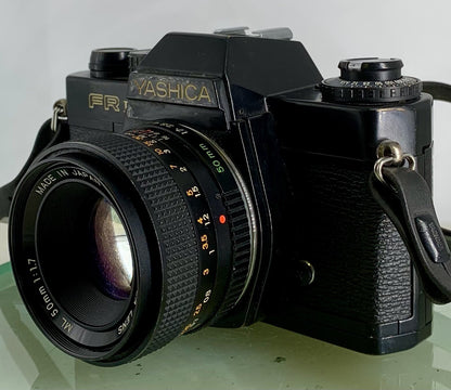 Yashica FR-I Tested Works Self Timer Non Responsive+ML 50mm 1:1.7 Lens+Manual3486